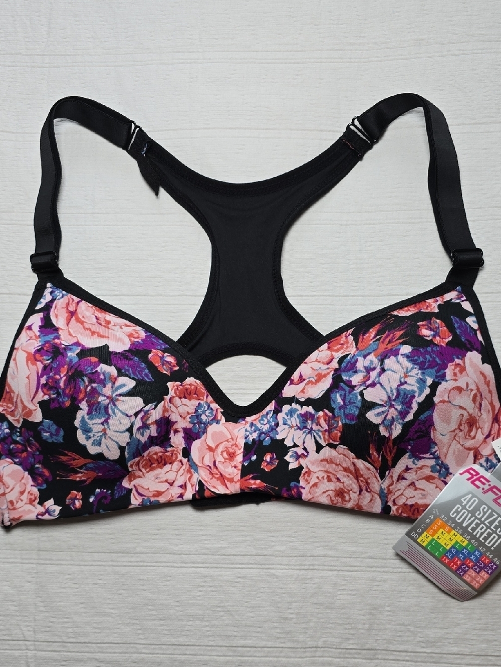 Reflex Floral High-Impact Sports Bra  Women's Size M (NWT)